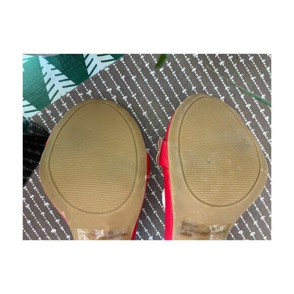 Anne Michelle Red Strappy Heels Pumps Open Toe Sz 8.5 - Picture 10 of 10